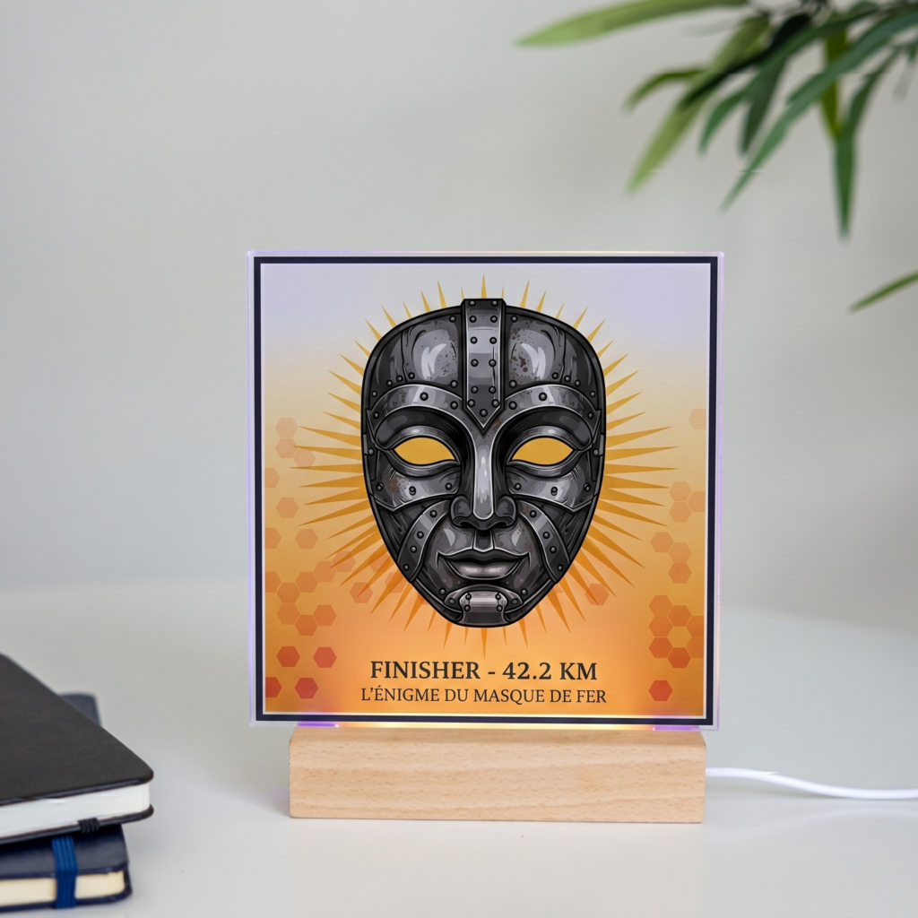 Trophée « L&rsquo;Héritage du Masque de Fer » – Écrin Lumineux LED